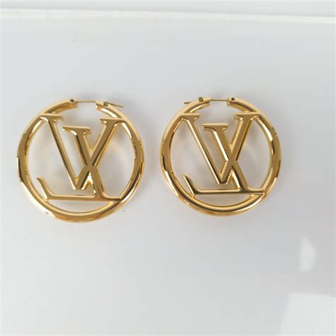 louis vuitton hoop earrings|louis vuitton refurbished earrings.